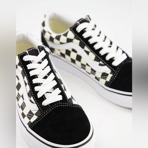 Vans Old Skool checkerboard sneakers in black and white
